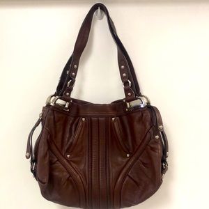 B. Makowsky Monaco Brandy Pebbled Leather Bag